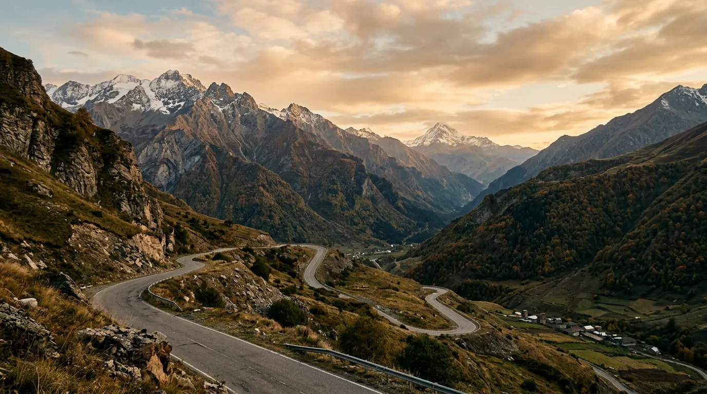 Военно-Грузинская дорога с видом на горы