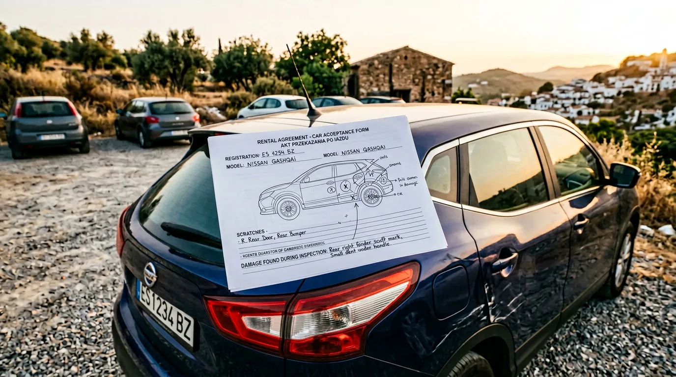 Осмотр автомобиля перед арендой — царапины и повреждения на акте приёмки