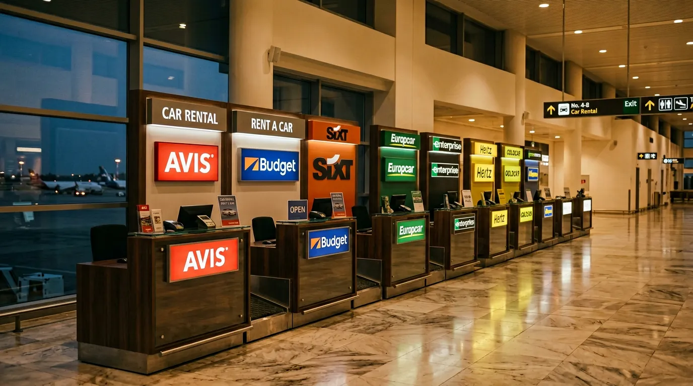 Стойки проката в аэропорту Ларнаки