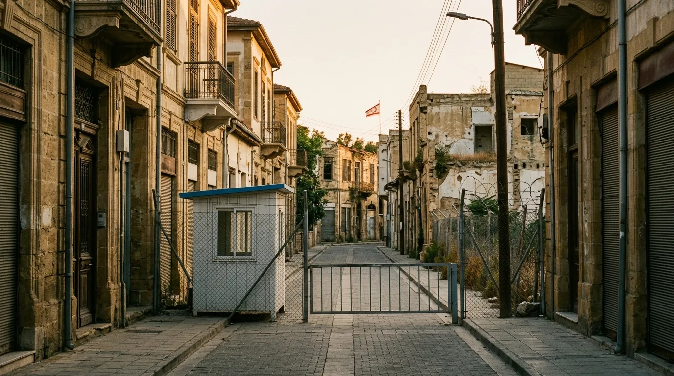 Пропускной пункт на зелёной линии в Никосии